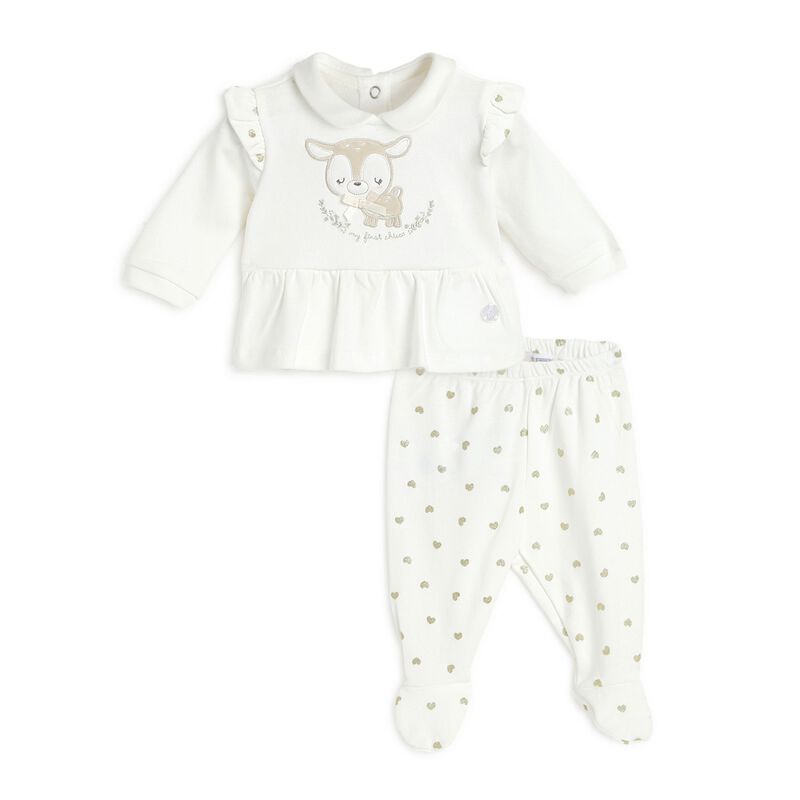 Girls Bronze Printed Smock with Legging image number 0